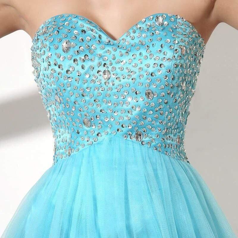 Her Shop Crystal Sky Blue Short Homecoming Dresses