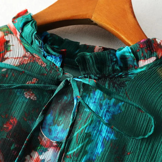 100% Real Silk Women Vintage Summer Dress - HER SHOP®
