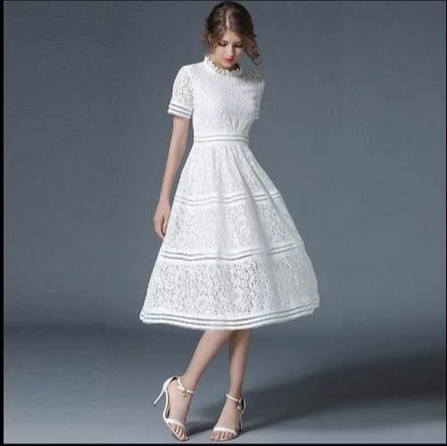 Her Shop Dress 2020 Summer Fashion Hollow Out Vintage Dress