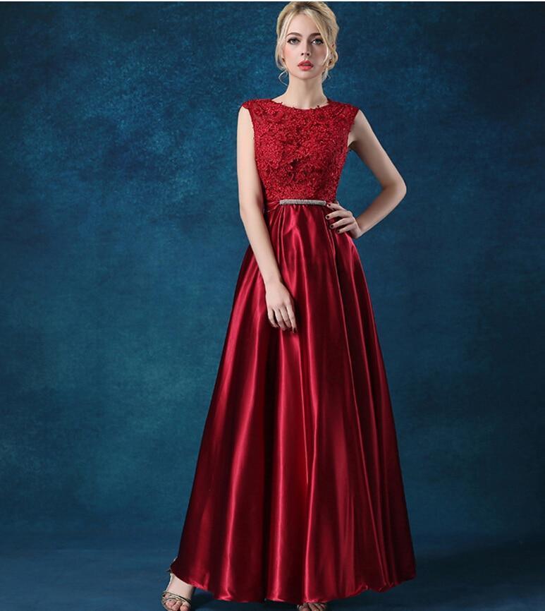 Her Shop Dress Red / 6 A-line Chiffon Lace Wedding Party Dress