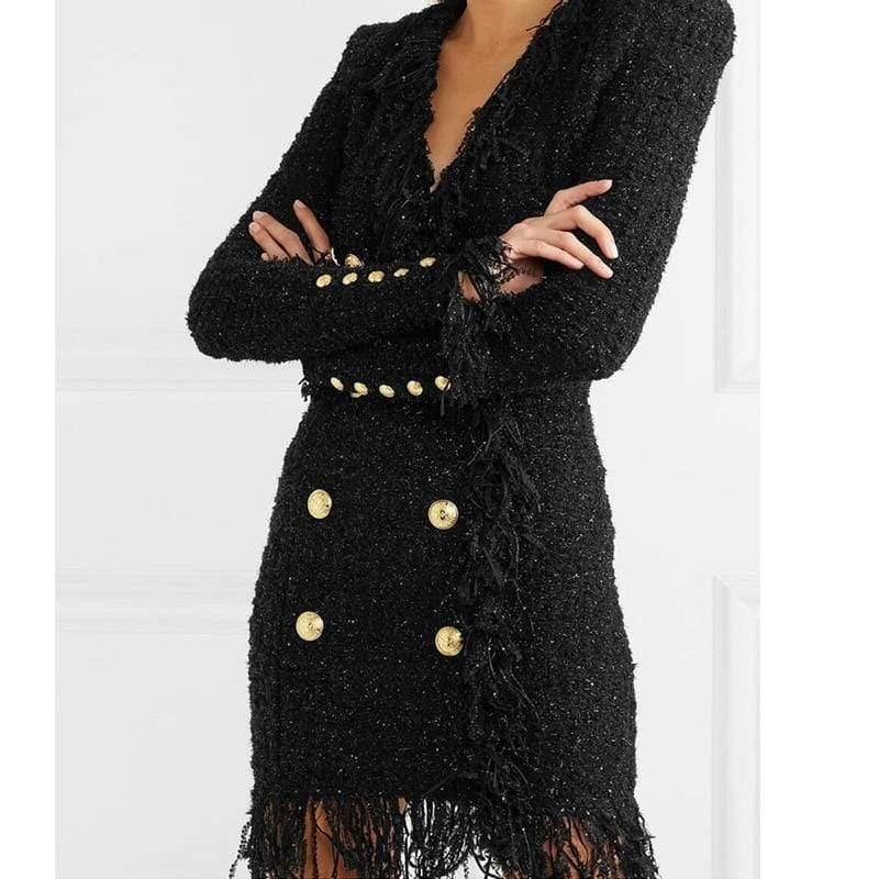 Her Shop Dress Autumn Winter  High Quality Designer Slim Straight Dress