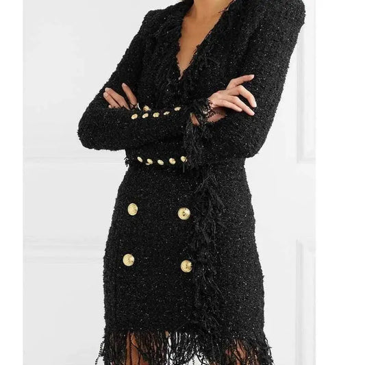 Her Shop Dress Autumn Winter High Quality Designer Slim Straight Dress - HER SHOP®