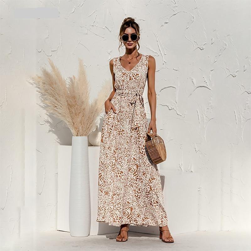 Backless V-Neck Bandage Boho Beach Dress HER SHOP Backless V-Neck Bandage Boho Beach Dress HER SHOP