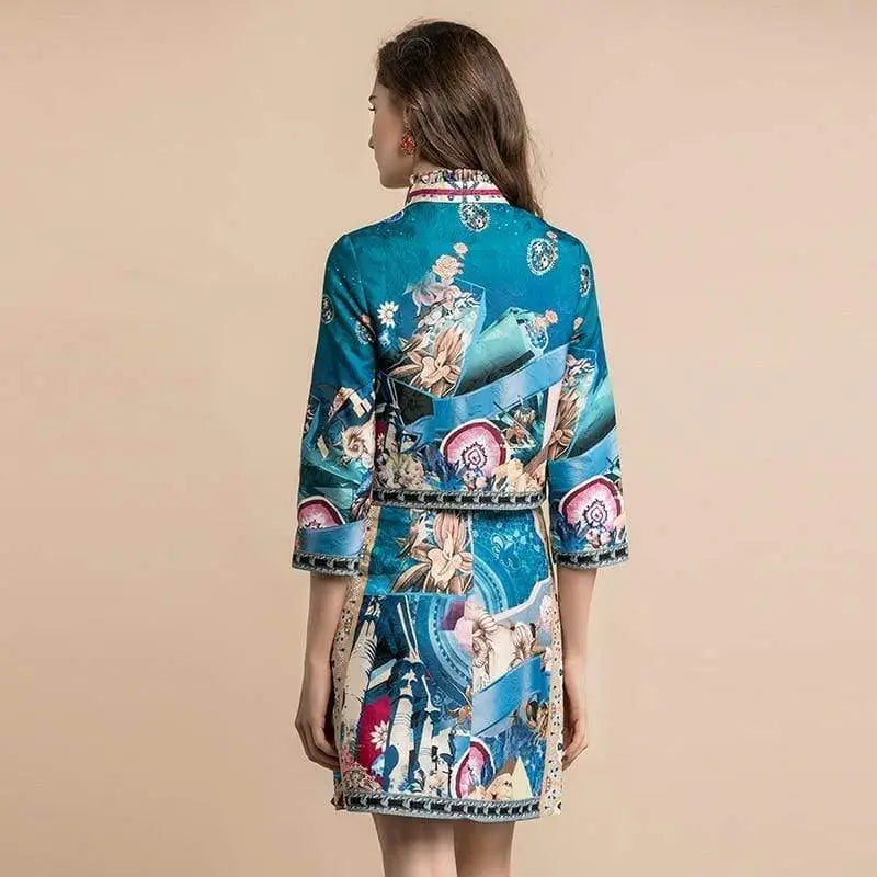Fashion Designer High Quality Elegant Party Vintage Skirts Two Pieces Set for Women Her Shop