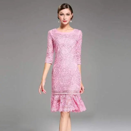 Fashion Lace Embroidery Mermaid Party Dress - HER SHOP®