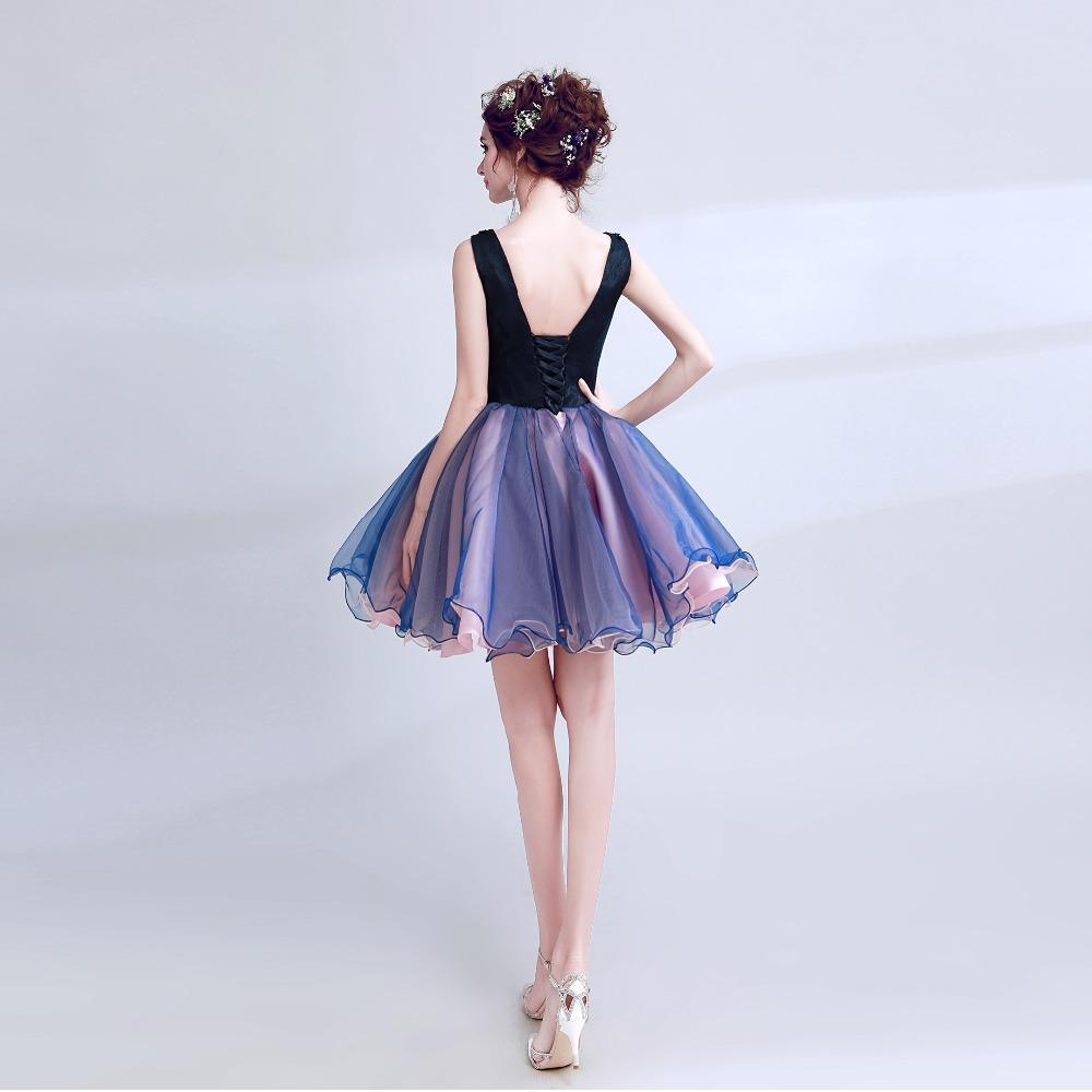 Luxury Elegant Famous Appliques Flowers Evening Party Dress (Short)