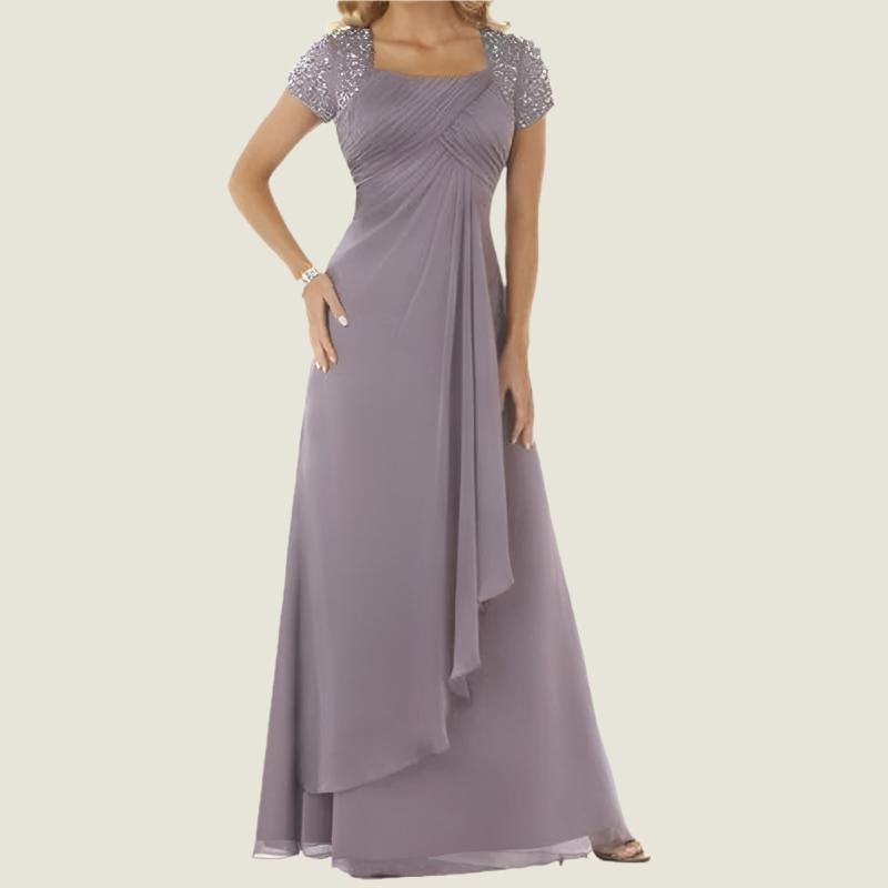 Plus Size Customizable Mother of Bride Dress Silver / Custom Size Plus Size Customizable Mother of Bride Dress Silver / Custom Size