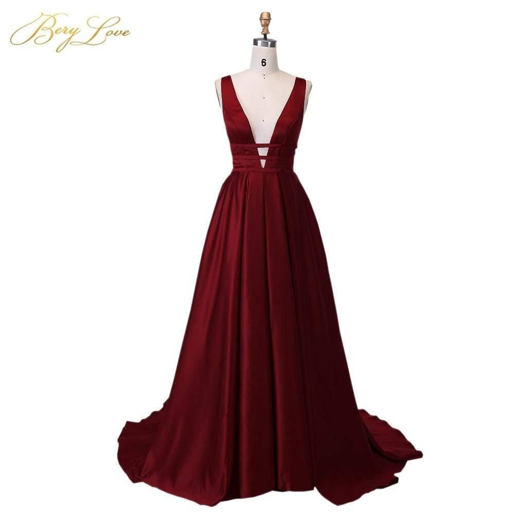 Her Shop Dresses Elegant Satin Evening Gown