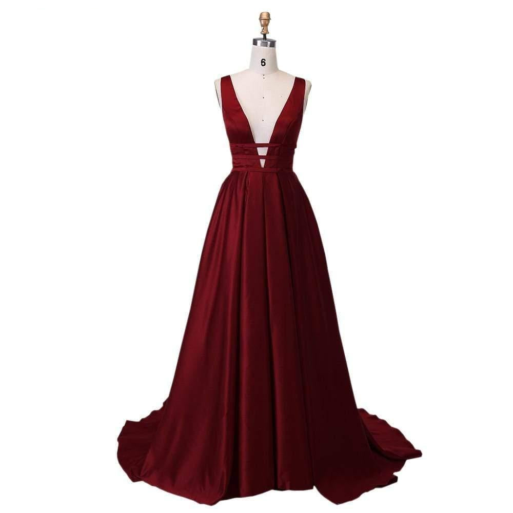 Her Shop Dresses Elegant Satin Evening Gown