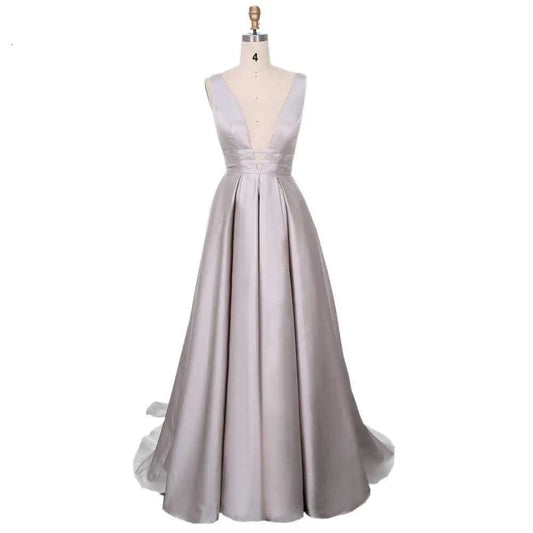 Elegant Satin Evening Gown - HER SHOP®