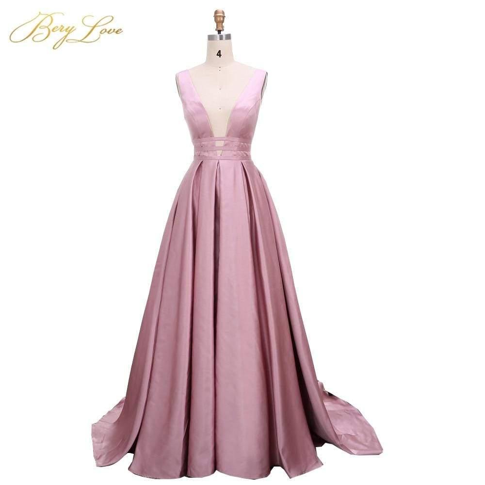 Her Shop Dresses Elegant Satin Evening Gown