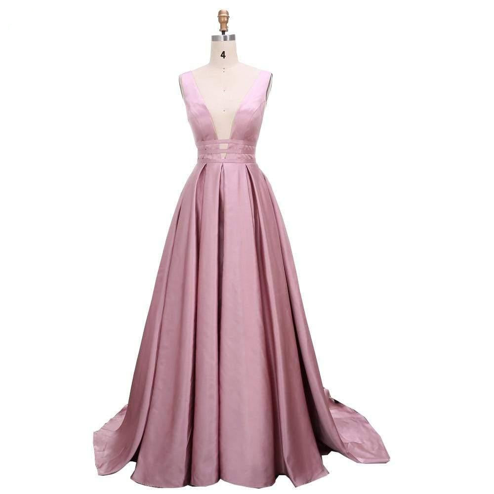 Her Shop Dresses Elegant Satin Evening Gown