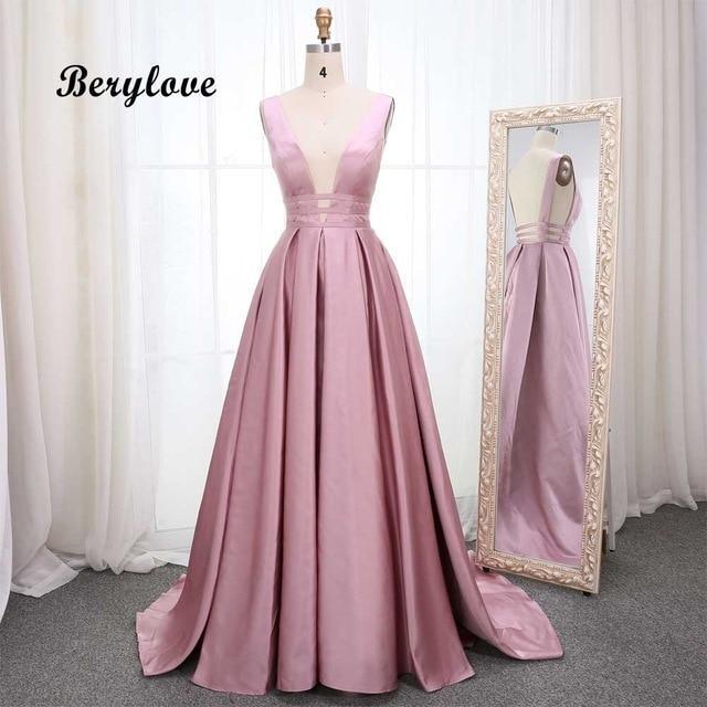 Her Shop Dresses Elegant Satin Evening Gown