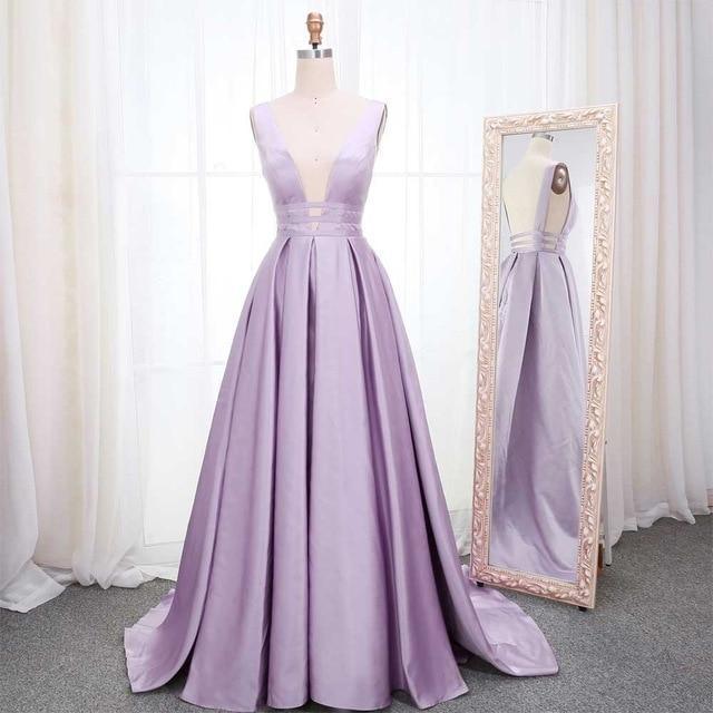 Her Shop Dresses Elegant Satin Evening Gown