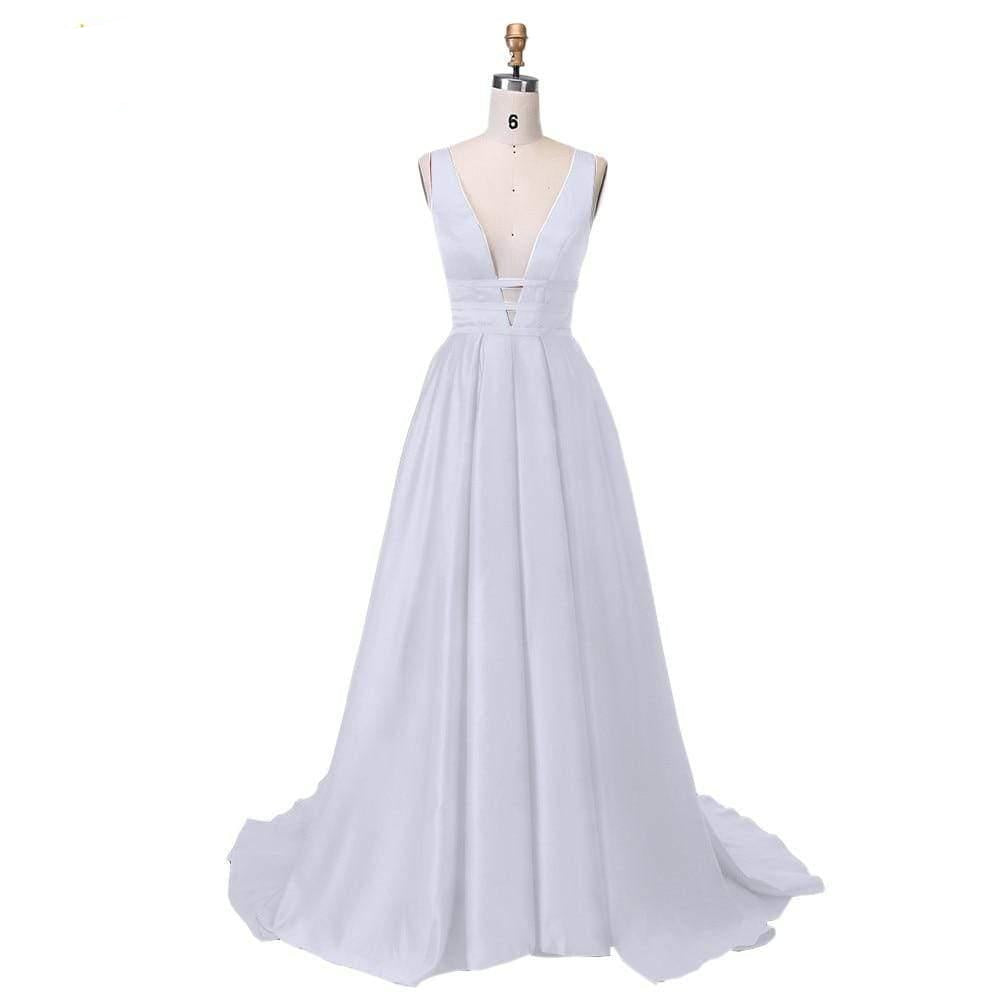 Her Shop Dresses Elegant Satin Evening Gown