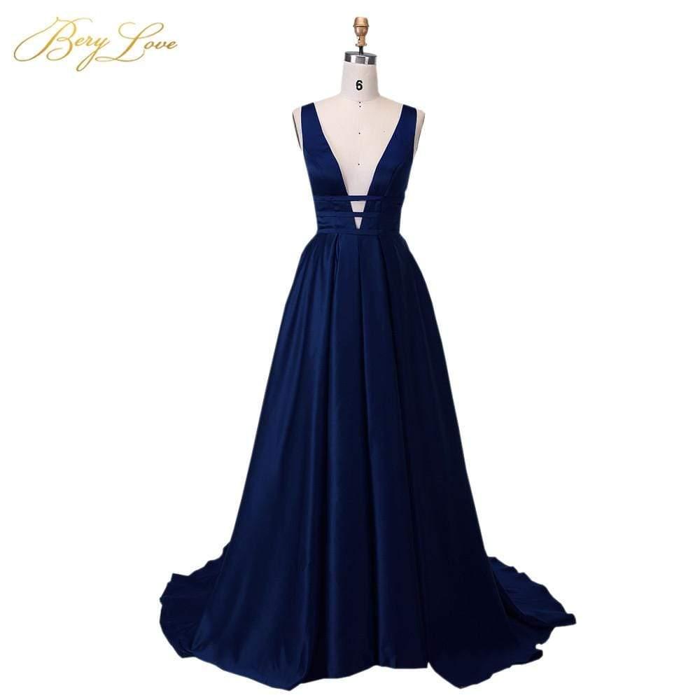 Her Shop Dresses Elegant Satin Evening Gown