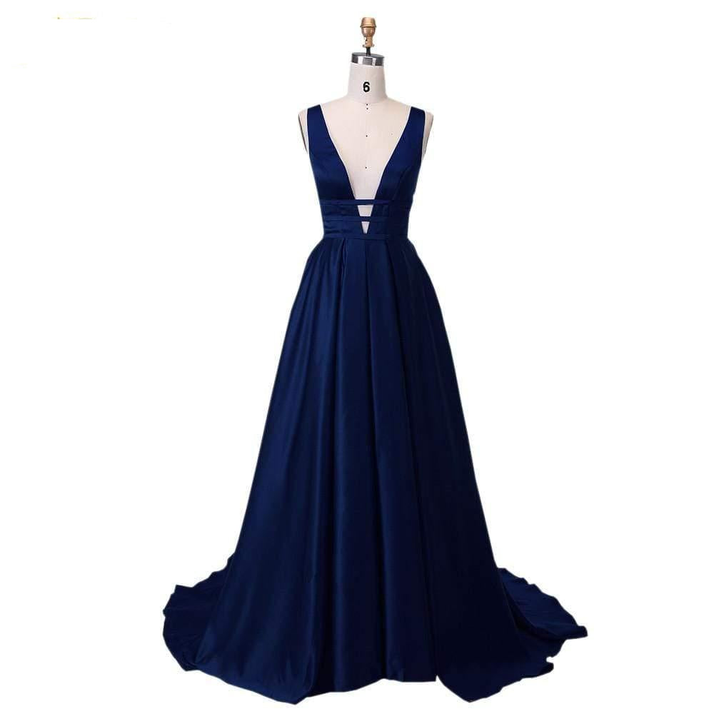 Her Shop Dresses Elegant Satin Evening Gown
