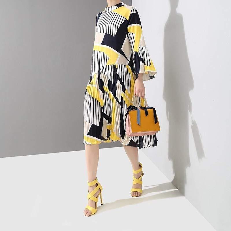 New Fashion Pleated Loose Dress