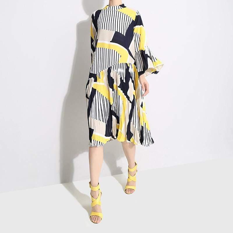 New Fashion Pleated Loose Dress