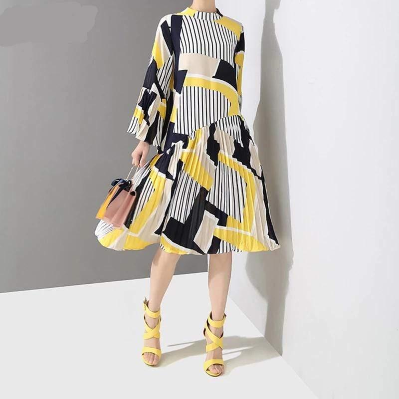 New Fashion Pleated Loose Dress