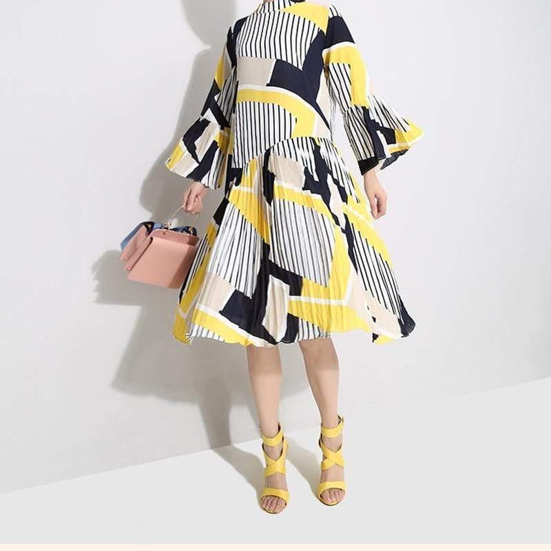 New Fashion Pleated Loose Dress