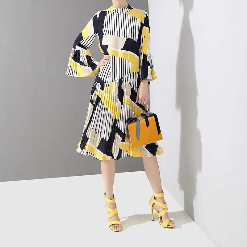 New Fashion Pleated Loose Dress