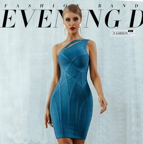 One Shoulder Hollow Out Celebrity Runway Party Dresses