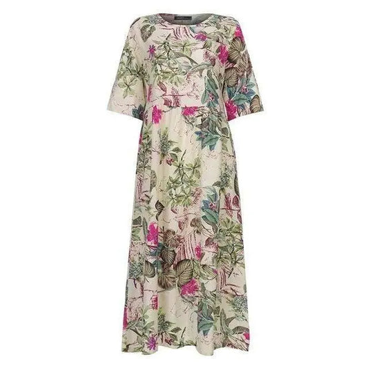 Vintage Floral Printed Dress - HER SHOP®