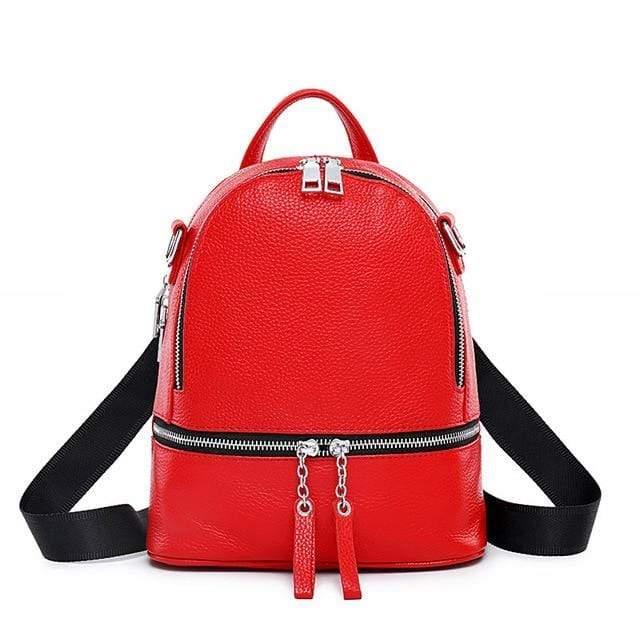 Her Shop Handbags Red /  100% Genuine Leather Excellent Fashion Women's Backpacks