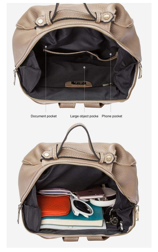 Large Capacity Cow Leather Female Bag - HER SHOP