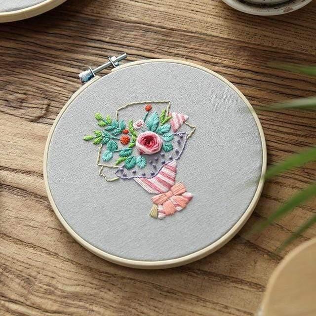 Easy Flower Embroidery DIY Kit