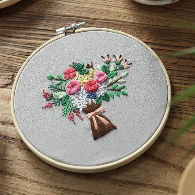 Easy Flower Embroidery DIY Kit