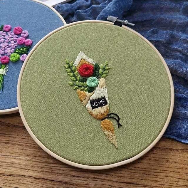Easy Flower Embroidery DIY Kit
