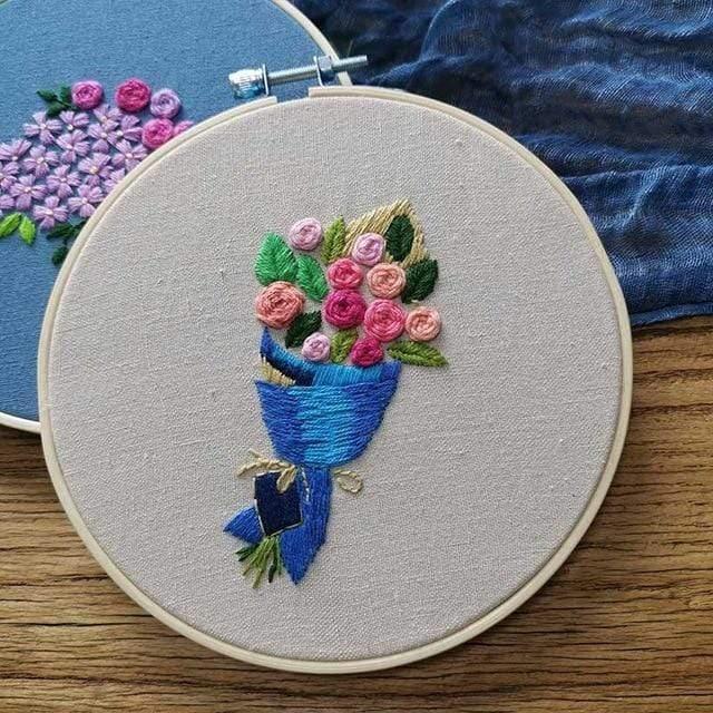 Easy Flower Embroidery DIY Kit