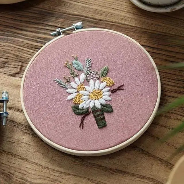 Easy Flower Embroidery DIY Kit Her Shop