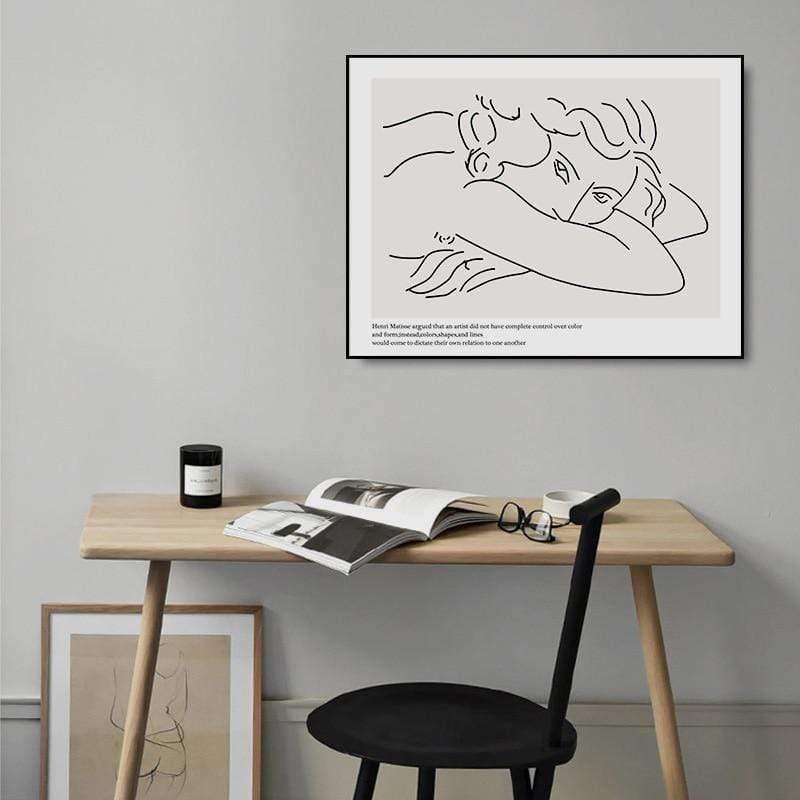 Hand-Drawn Picasso Matisse Inspired Art Line Drawing