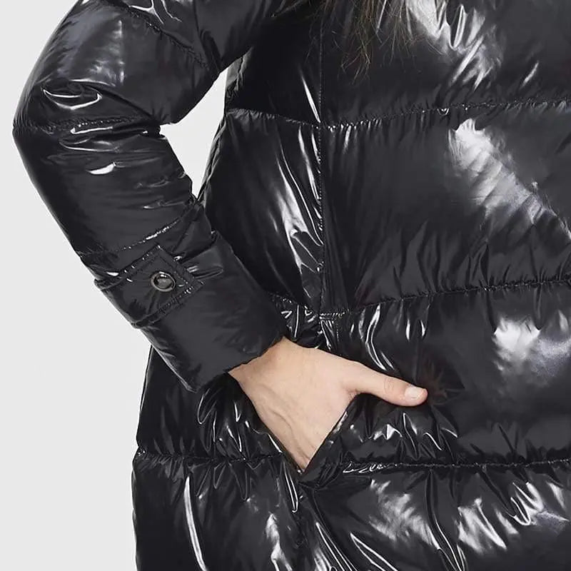 New Fashion Fake Two Piece Hooded White Duck Feather Coat Female Her Shop