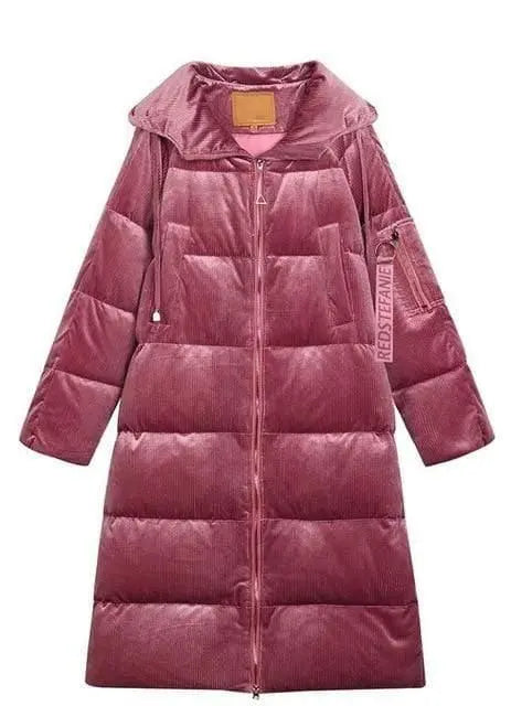 New Long Paragraph Over The Knee Thickening Loose Thin Feather Coat Female Her Shop - HER SHOP®