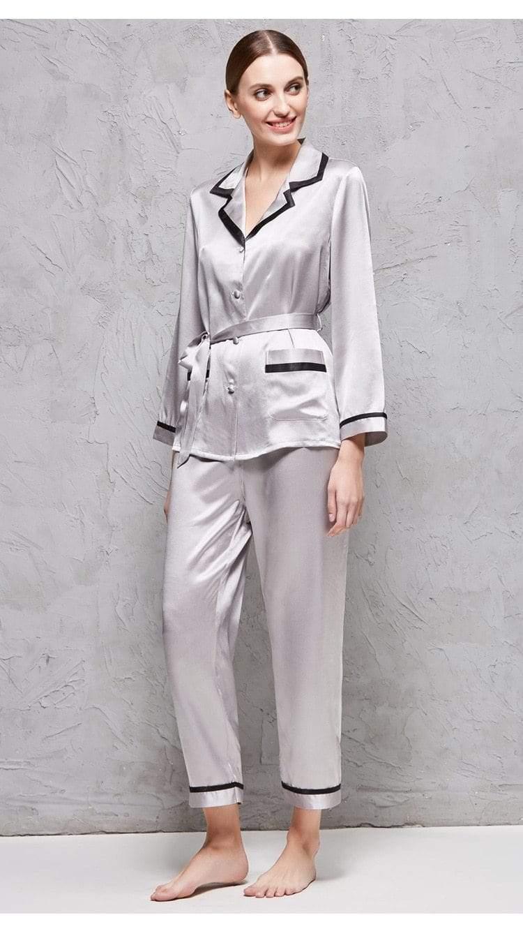 High-end 100% Mulberry Silk Pajama Suit