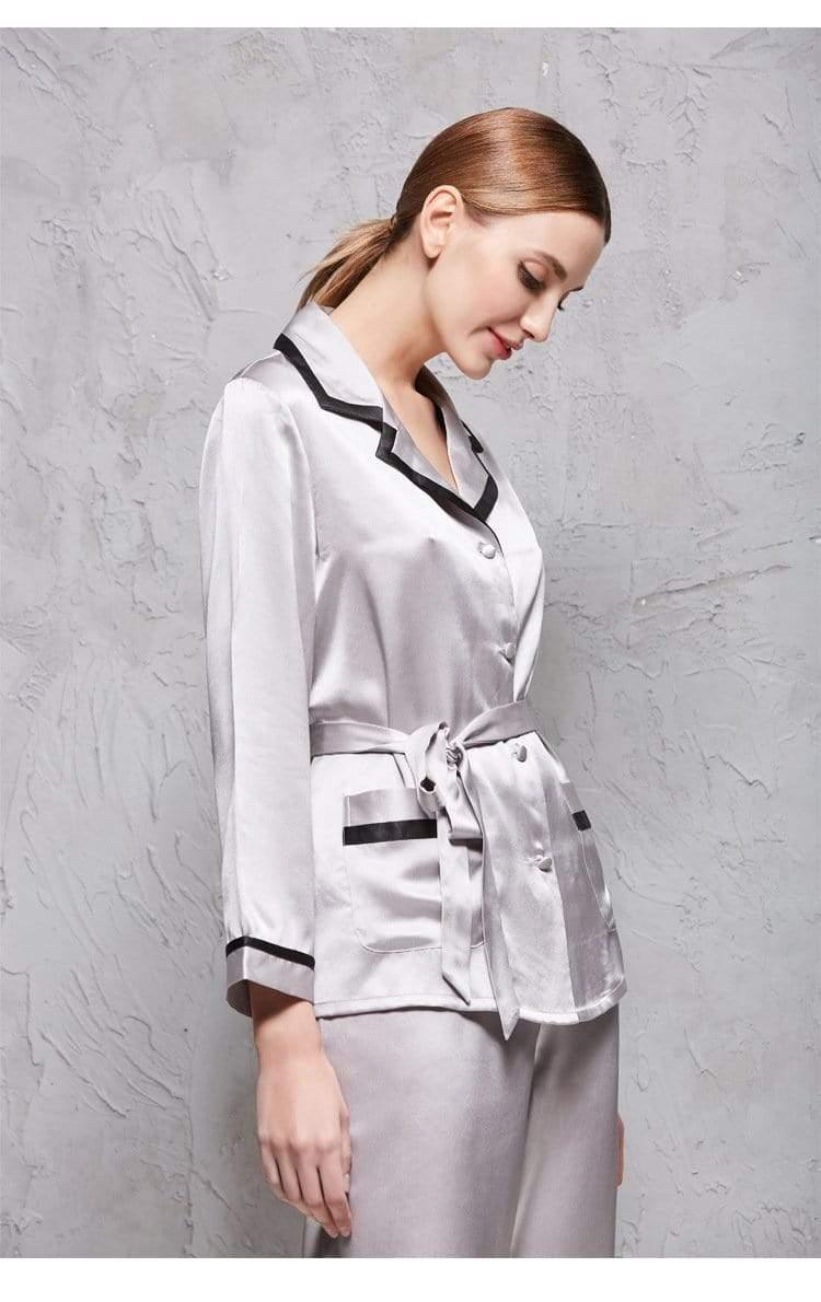 High-end 100% Mulberry Silk Pajama Suit