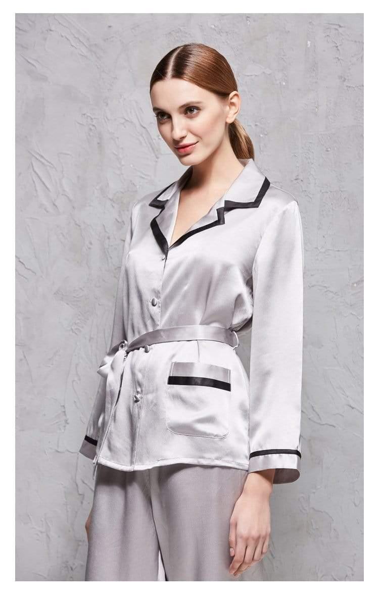 High-end 100% Mulberry Silk Pajama Suit