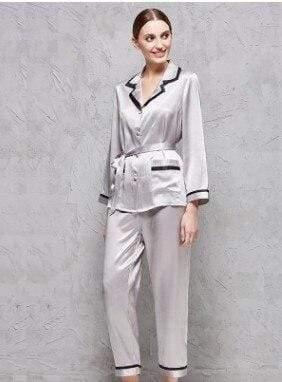 High-end 100% Mulberry Silk Pajama Suit