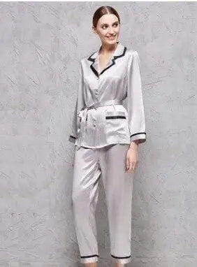 High-end 100% Mulberry Silk Pajama Suit Her Shop