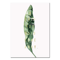 Watercolor Plant Leaves Canvas Poster