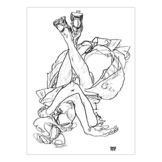 Her Shop Posters 15x20cm NO Frame / K05366 Austrian Egon Schiele Line Figure Painting Posters - HER SHOP®
