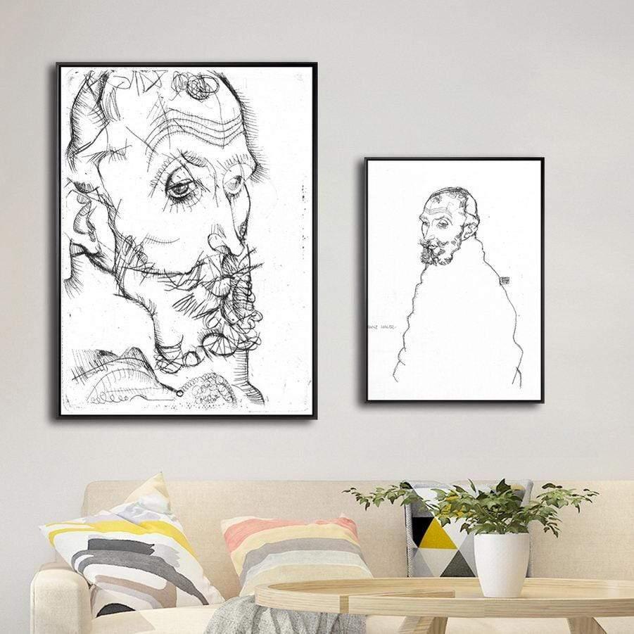 Her Shop Posters 15x20cm NO Frame / K05366 Austrian Egon Schiele Line Figure Painting Posters