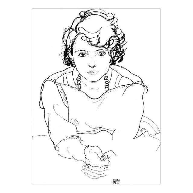 Her Shop Posters 15x20cm NO Frame / K05366 Austrian Egon Schiele Line Figure Painting Posters