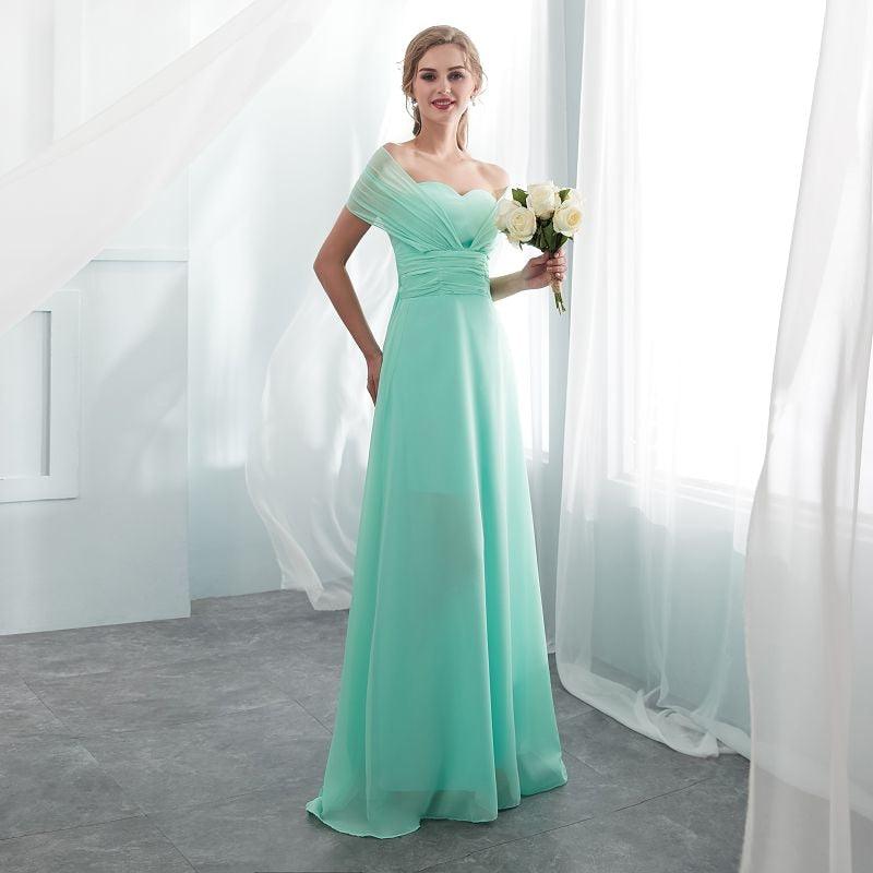 Candy Color Ruffles Chiffon A-Line Lace Up Sleeveless Bridesmaid Dresses