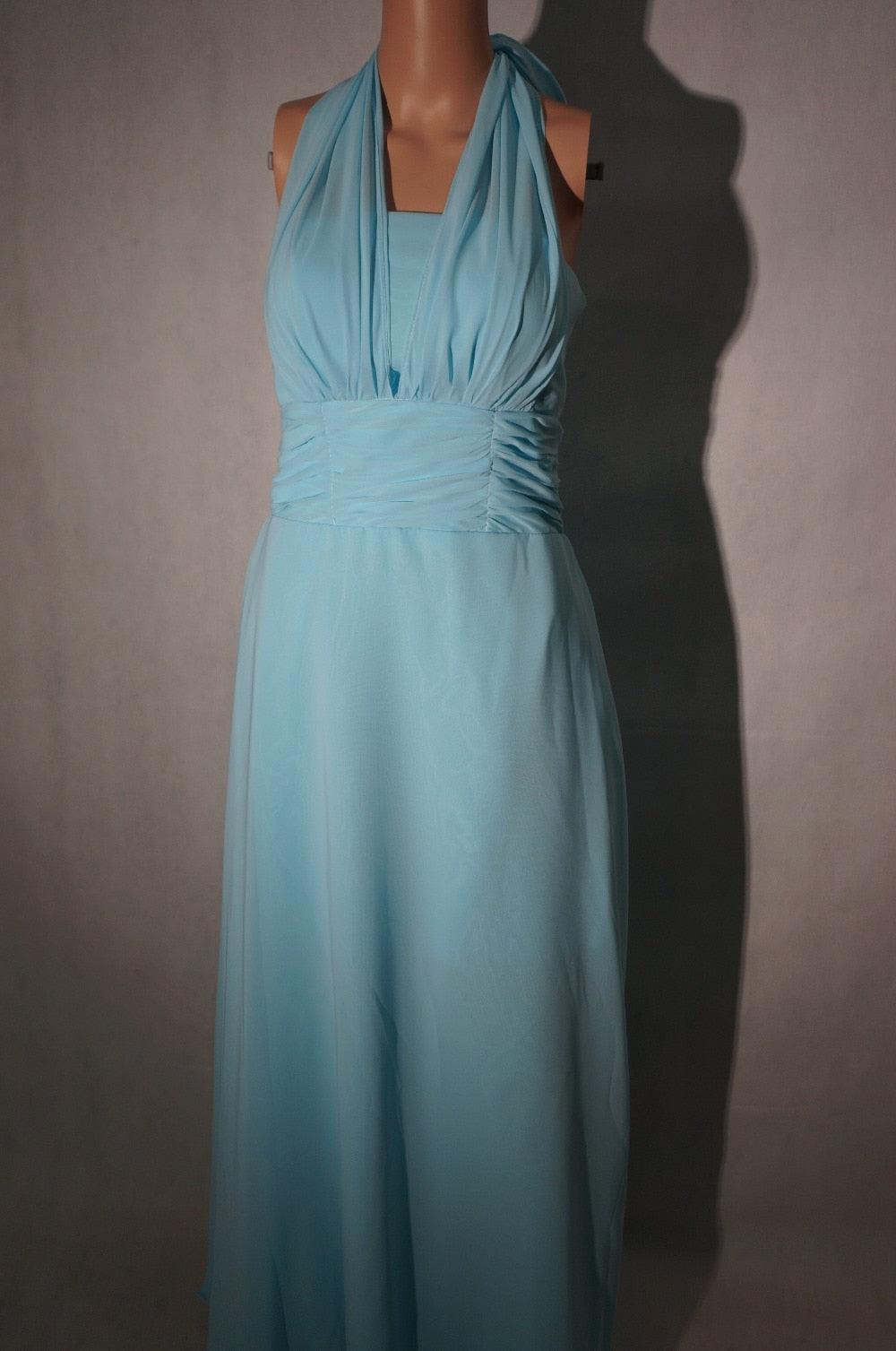 Candy Color Ruffles Chiffon A-Line Lace Up Sleeveless Bridesmaid Dresses