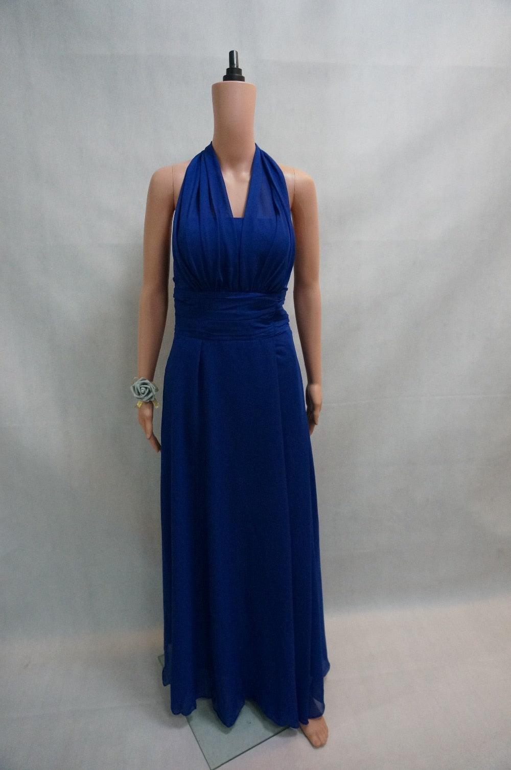 Candy Color Ruffles Chiffon A-Line Lace Up Sleeveless Bridesmaid Dresses